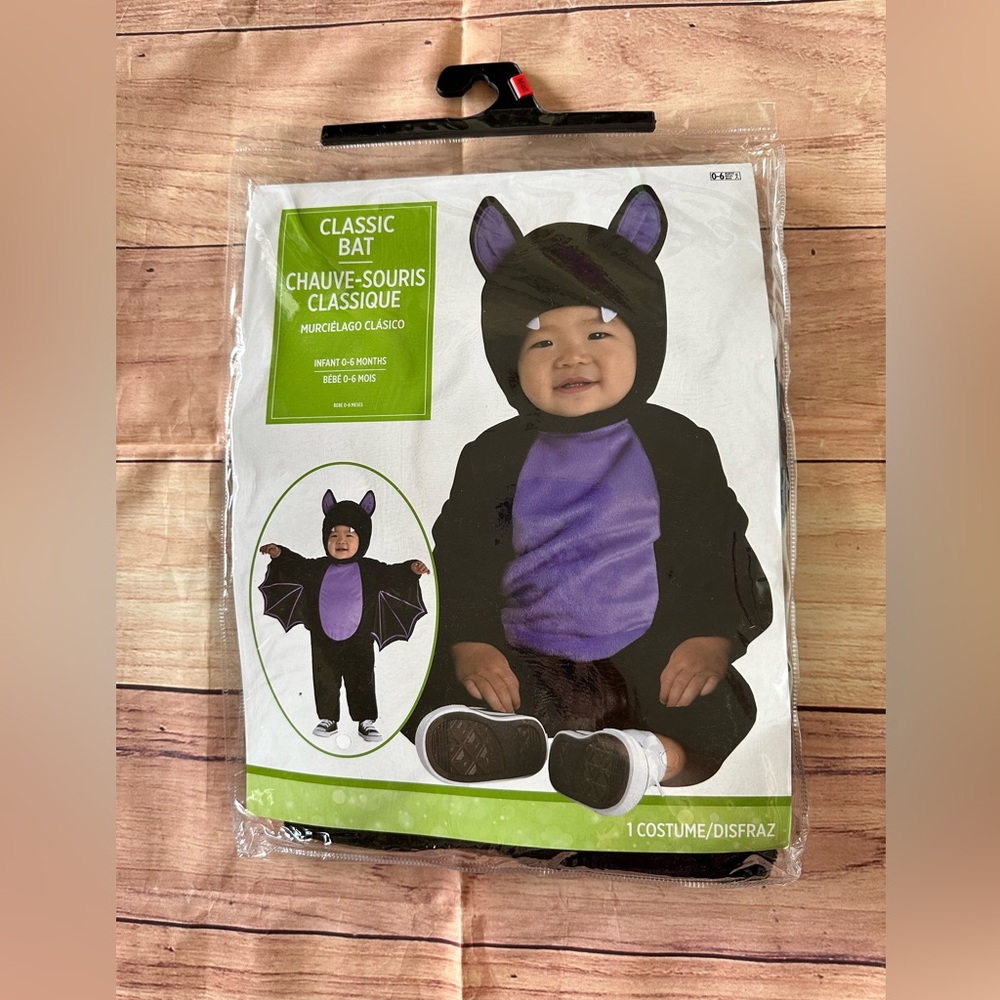 Classic Bat Baby Boy Costume Size 0-6 Months